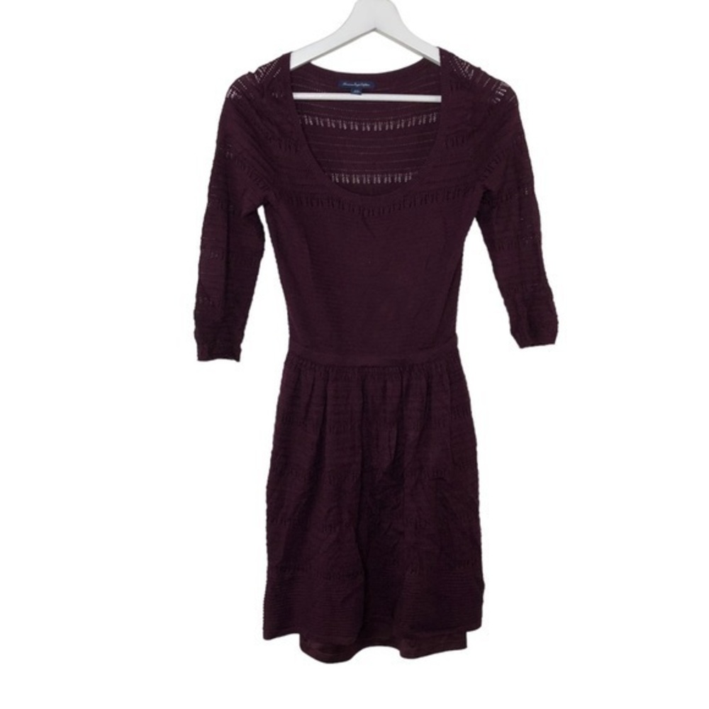 American Eagle Outfitters Plum Knit Scoop Neck Dress